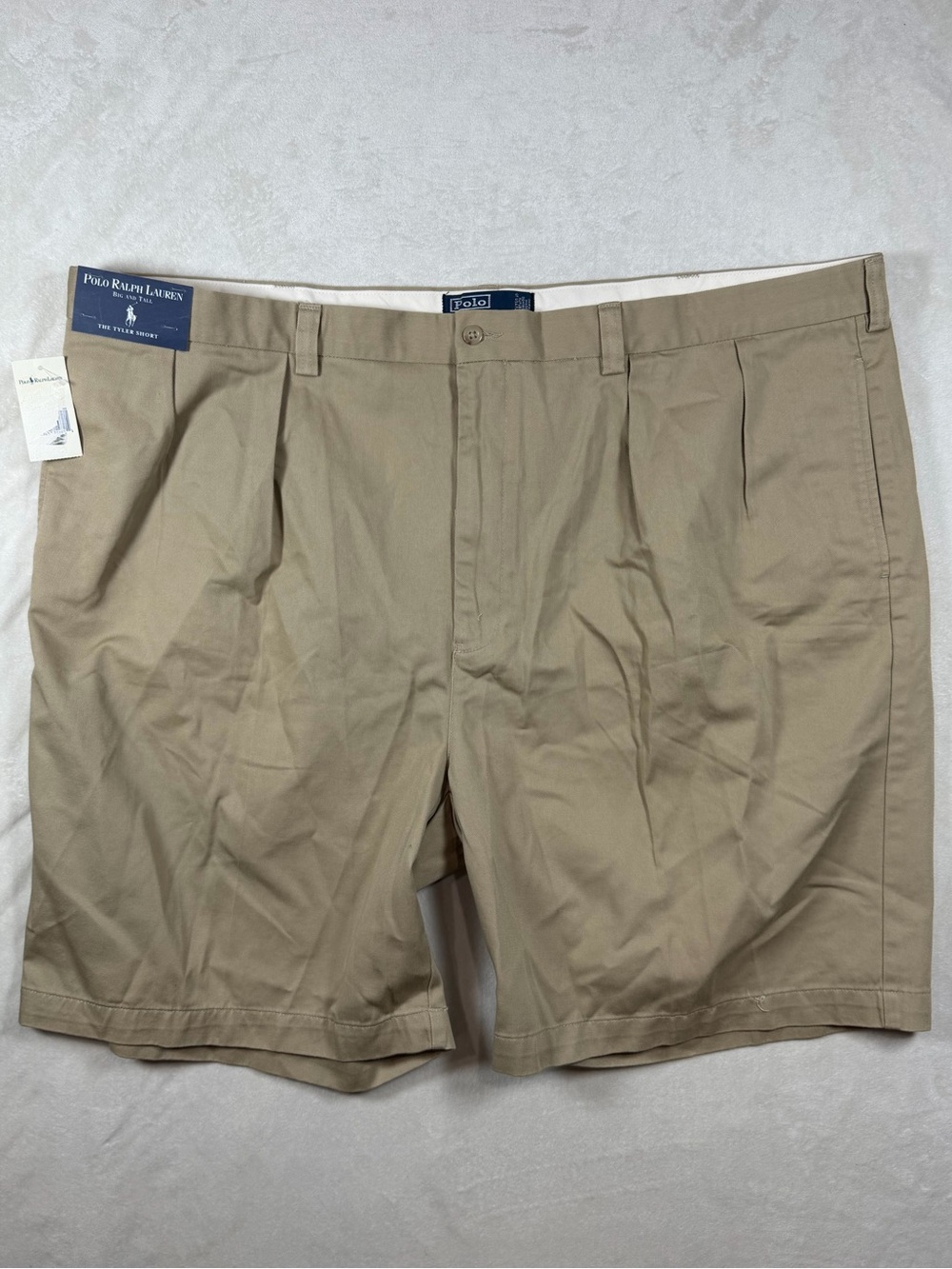 NWT Size 50 Big & Tall Polo Ralph Lauren Men’s Tyler Short Tan Flat-Front Shorts